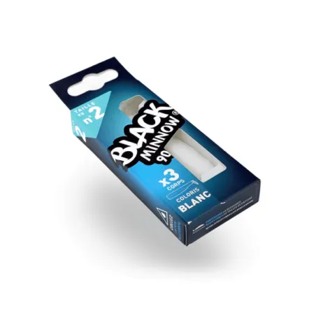 Vinilo Black Minnow 90mm Color Blanc 3 Cuerpos