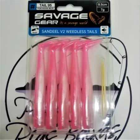 Cuerpos Savage Gear Sandeel V2 WL Tails 95 Pink Pearl Silver
