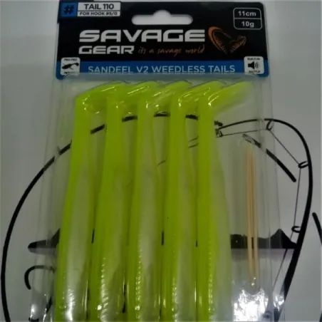 Cuerpos Savage Gear Sandeel V2 WL Tails 110 Lemon Back