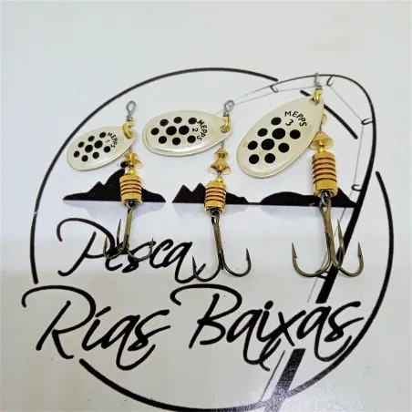 Cucharilla Mepps Aglia - Plata Puntos Negros