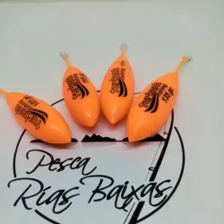 Plomb espagnol à tige rolling plastifié Orange Fluo