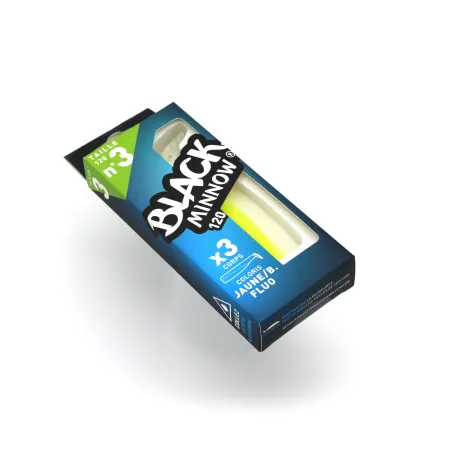 Vinilo Black Minnow 120mm Color Fluo Yellow 3 Cuerpos