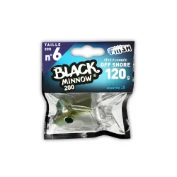 Cabeza Plomada 120G Black Minnow 200mm Color Kaki 1 Unidad