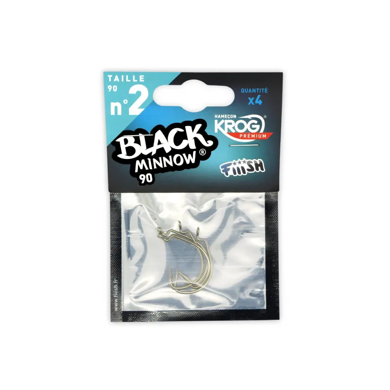 Anzuelos Black Minnow 90mm  4 Unidades