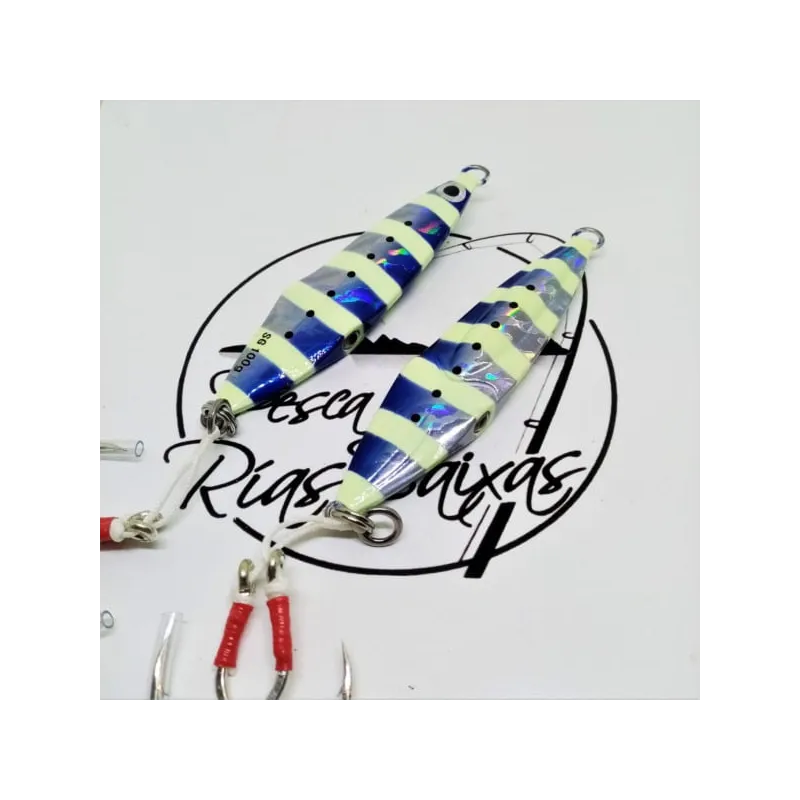 Savage Gear Slim Squish Jig 130g Blue Glow Zebra