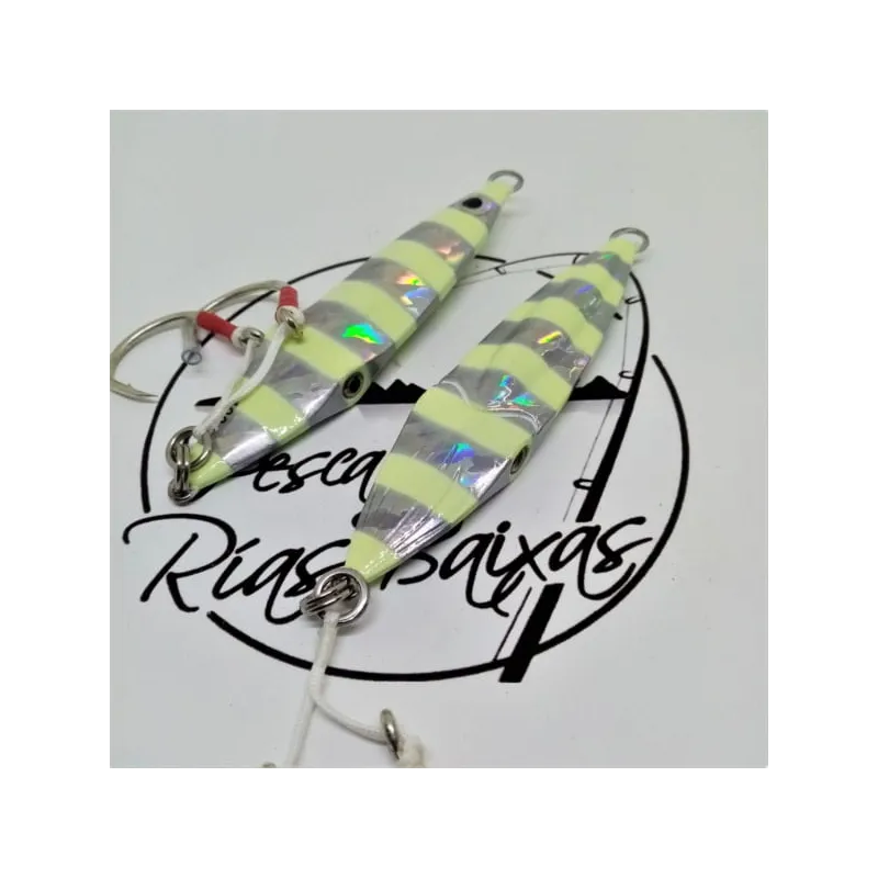 Savage Gear Slim Squish Jig 130g Glow Zebra